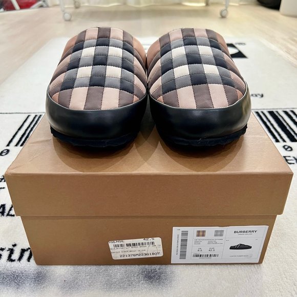 BURBERRY Brown & Beige Northaven Nova Check Slippers - Picture 5 of 13